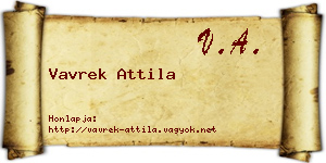 Vavrek Attila névjegykártya