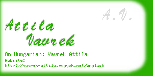 attila vavrek business card